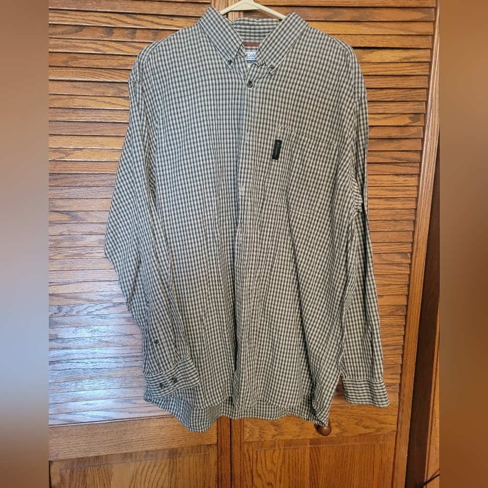 Columbia Long Sleeve Plaid Button Down Men Shirt Size XL